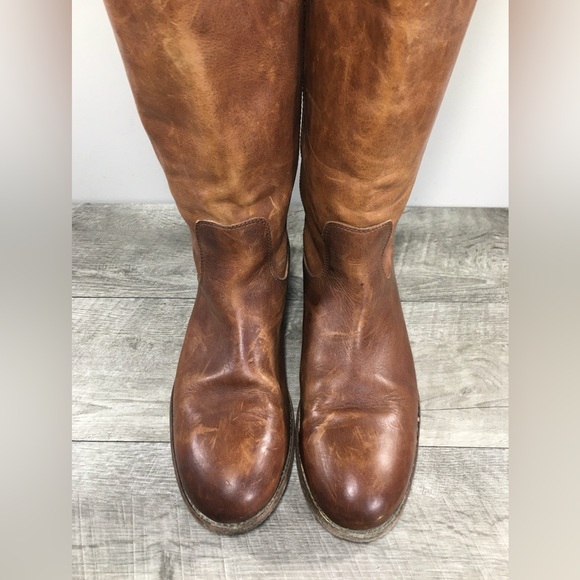 Frye 75449 Melissa Button 2 Brown Leather Knee-High Riding Womens Boots Size 10 - Picture 4 of 10